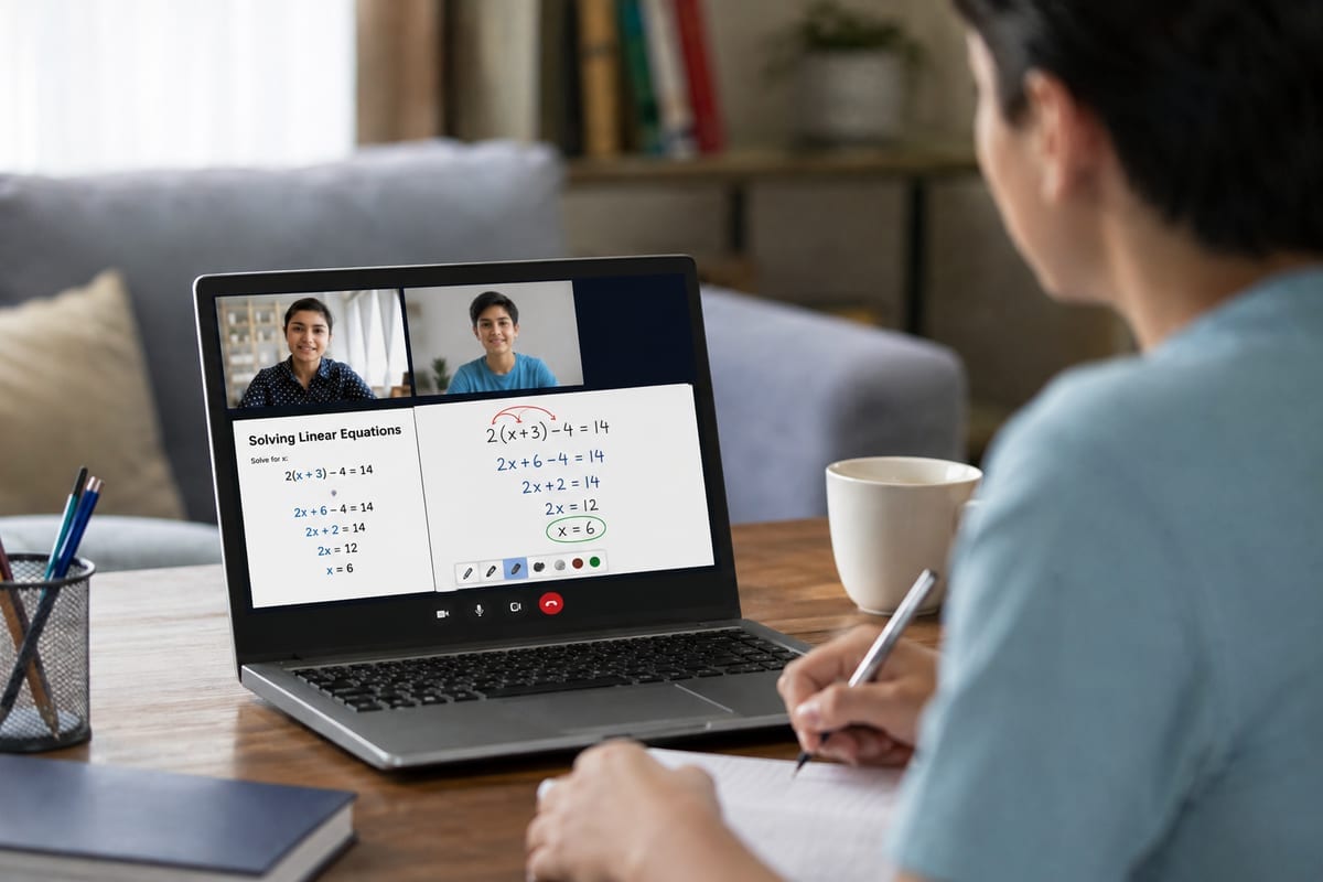 Parent and student joining a live tutoring session on TutorMe